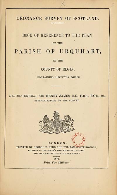 (39) 1871 - Urquhart, in the county of Elgin