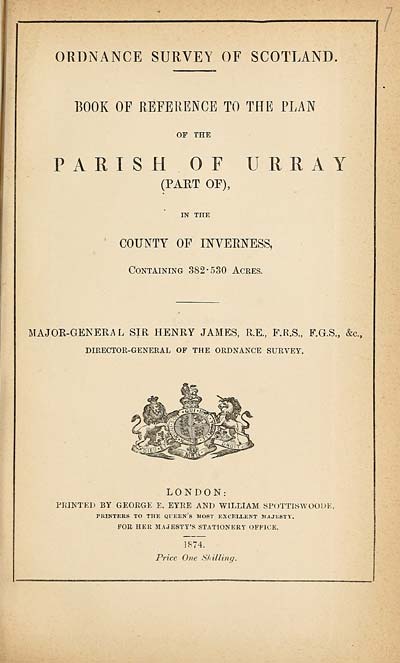 (161) 1874 - Urray (Part of), County of Inverness