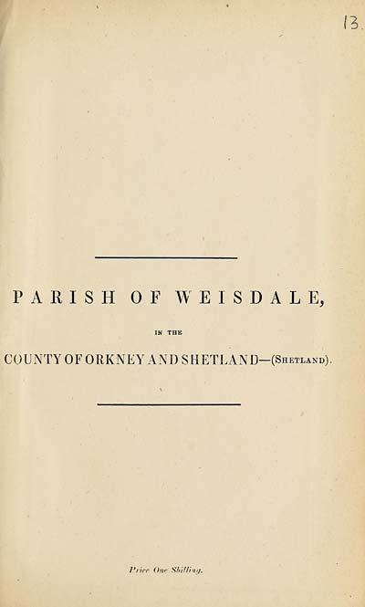 (288) 1880 - Weisdale, County of Orkney and Shetland (Shetland)