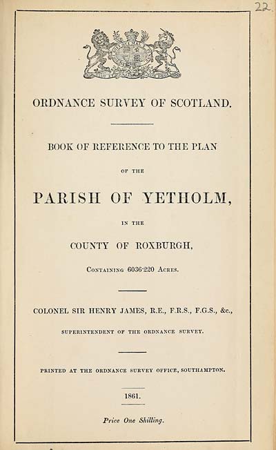 (527) 1861 - Yetholm, County of Roxburgh