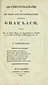 Thumbnail of file (7) Added Gaelic title page - Co'-chruinneachadh de dh' orain agus de luinneagaibh thaghta Ghae'lach