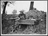Thumbnail of file (349) D.2795 - Signaller with his instruments makes himself a comfortable seat in an old bath tub