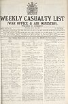 Thumbnail of file (1) War Office daily list of July 22nd (No. 5624) in five parts