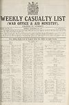 Thumbnail of file (1) War Office daily list of August 26th (No. 5653) in eight parts