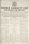 Thumbnail of file (1) War Office daily list of September 2nd (No. 5659) in nine parts
