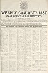Thumbnail of file (1) War Office daily list of September 9th (No. 5665) in thirteen parts