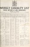 Thumbnail of file (1) War Office daily list of November 4th (No. 5713) in ten parts