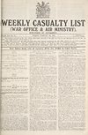 Thumbnail of file (1) War Office daily list of January 27th (No. 5782) in eight parts