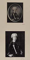 Thumbnail of file (657) Blaikie.SNPG.8.1 - Prince Charles Edward Stuart

Two portraits of Prince Charles, one in an oval frame as a young boy in armour, the second, as a litle bit older, bit still in armour, both very similar