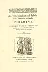 Thumbnail of file (37) Facsimile title page - Ane verie excellent and delectabill treatise intitulit Philotvs