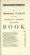 Thumbnail of file (7) Contents - Alphabetical table of the songs and poems contain'd in this book