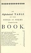 Thumbnail of file (9) Contents - Alphabetical table of the songs and poems contain'd in this book