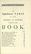 Thumbnail of file (7) Contents - Alphabetical table of the songs and poems contain'd in this book