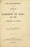 Thumbnail of file (83) Title page - Proceedings in the case of the Earldom of Mar: 1867-1885