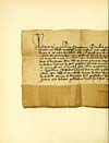 Thumbnail of file (200) Illustrated plate - Charter by King Robert the Third to George, Earl of Angus, and the Princess Mary Stewart, his spouse, of the profits and fines of the courts of Forfarshire, 9th November 1397