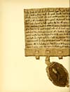 Thumbnail of file (536) Illuminated plate - Charter by Gregory, Bishop of Brechin, to Laurence of Abernethy, of lands between Dunlappie and Stracathro [1226-1231]