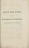 Thumbnail of file (25) Half title page - Oran molaidh, do Mr. Domhnul MacNeacail, minisdeir Liosmoir