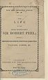 Thumbnail for 'Life of the Right Honourable Sir Robert Peel'