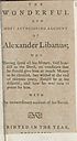 Thumbnail for 'Wonderful and most astonishing account of Alexander Libanus'