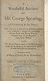 Thumbnail for 'Wonderful account of Mr. George Spearing'