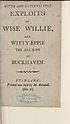 Thumbnail for 'Witty and entertaining exploits of wise Willie, and witty Eppie'