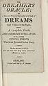 Thumbnail for 'Dreamer's oracle, or, A new and universal explanation of all kinds of dreams and visions of the night'
