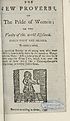 Thumbnail for 'New proverbs, on the pride of women, or The vanity of this world displayed'