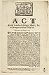 Thumbnail for 'Act against landlords setting of houses, &c. to strangers without testificats, Edinburgh, the 28 February, 1701'
