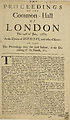 Thumbnail for 'Proceedings of the Common-Hall of London the 24th of June, 1681. At the choice of sheriffs, and other officers'