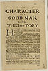 Thumbnail for 'Character of a good man, neither Whig nor Tory'