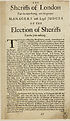 Thumbnail for 'Sheriffs of London for the time being, are the proper managers and legal judges of the election of sheriffs for the year ensuing..'