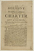 Thumbnail for 'Account of the proceedings to judgment against the Charter of the City of London'