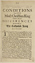 Thumbnail for 'Conditions upon which the Most Christian King consents, that the differences between him and the Catholick King be ended'