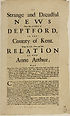 Thumbnail for 'Strange and dreadful news from the town of Deptford, in the county of Kent'