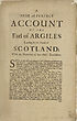 Thumbnail for 'True and perfect account of the Earl of Argiles landing in the north of Scotland'