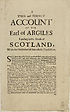 Thumbnail for 'True and perfect account of the Earl of Argiles landing in the north of Scotland'