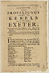 Thumbnail for 'Account of the proceedings against the rebels at an assize holden at Exeter, on the 14th. of this instant September, 1685'