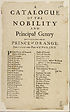 Thumbnail for 'Catalogue of the nobility and principal gentry (said to be) in arms with the Prince of Orange, and in several other parts of England'