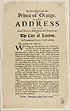 Thumbnail for 'To His Highness the Prince of Orange. The humble address of the Lord Mayor, aldermen and commons of the city of London, in Common Council assembled'