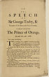 Thumbnail for 'Speech of Sir George Treby, Kt. Recorder of the honourable City of London, to His Highness the Prince of Orange. December the 20th. 1688'