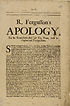 Thumbnail for 'R. Fergusson's apology, for his transactions these last ten years, both in England and foreign parts'