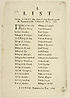 Thumbnail for 'List of the Lords that enter'd their protest against the vacancy of the throne. Feb. 7. 1688'