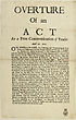 Thumbnail for 'Overture of an act for a free communication of trade'