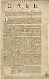 Thumbnail for 'Case of Daniel Arthur Mannocke, merchant, in relation to a bill now under consideration, to enable John Halsall Esq; and others, to sell certain lands and their appurtenances in Charlewood and Horley, in the county of Surry'