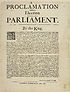 Thumbnail for 'Proclamation touching the election of fit persons to serve in Parliament'