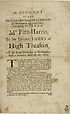 Thumbnail for 'Account of the proceedings and arguments of the counsel on both sides, concerning the plea of Mr. Fitz-Harris, to his indictment of high treason, at the Kings-Bench-Bar in Westminster-Hall, on Saturday May the 7th. 1681'