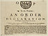 Thumbnail for 'By the Protector: an order and declaration of His Highness, by the advice of His council, commanding all persons who have been of the late Kings party, or his sons, to depart out of the cities of London and Westminster, and late lines of communication, on or before Monday the fifth day of November, 1655'