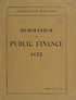 Thumbnail for 'Memorandum on public finance 1922'