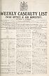 Thumbnail for 'War Office daily list of January 13th (No. 5770) in seven parts'