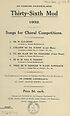 Thumbnail for 'Staff notation - Thirty-sixth Mod 1932 : songs for choral competitions'